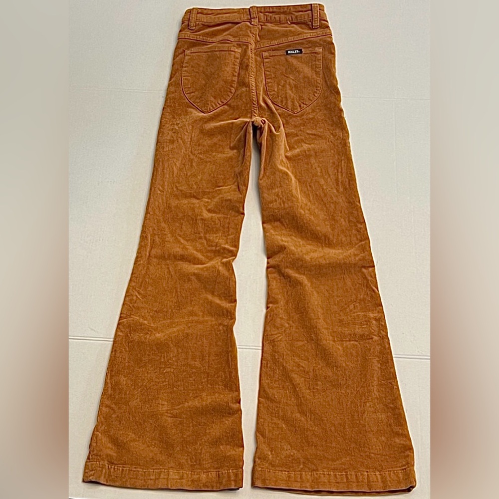 ROLLA’S EASTCOAST CROP FLARE HIGH RISE TAN CORDUROY PANTS SIZE 28 - Picture 6 of 16